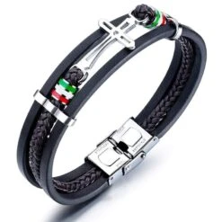 Men's Cross Bracelet Elegant Sideways Cross