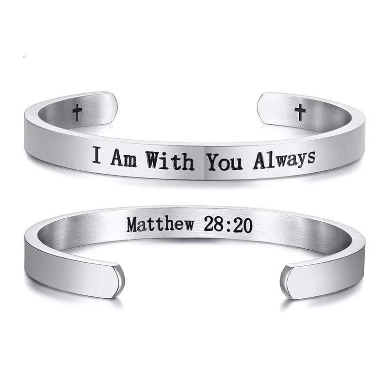 Bible Verse Bracelet I Am With You Always (Cuff) 4 Bible Verse Bracelet I Am With You Always (Cuff) - Image 2