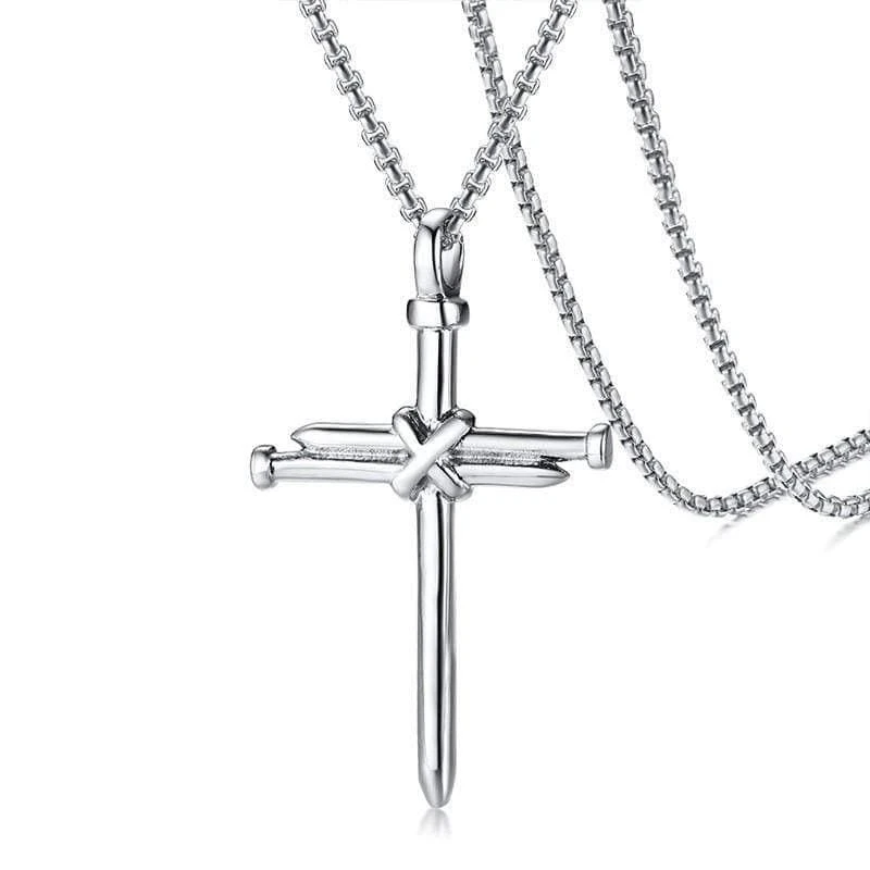 Men's Christian Necklace Nails (Silver) 3 Men's Christian Necklace Nails (Silver)
