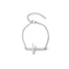 Women's Cross Bracelet Sideways Silver 2 Women's Cross Bracelet Sideways Silver -Lord's Guidance silver women s bracelet with cross lord s guidance