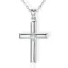 Women's Christian Necklace Shiny 2 Women's Christian Necklace Shiny -Lord's Guidance silverdiaomndscrossnecklacewomens