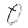 Christian Ring Black Diamond (Silver) 2 Christian Ring Black Diamond (Silver) -Lord's Guidance sterling silver black diamond cross ring lord s guidance