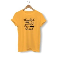 Christian T-Shirt Thankful Grateful Blessed 16 Christian T-Shirt Thankful Grateful Blessed -Lord's Guidance thankful grateful blessed shirt yellow