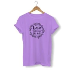 Christian T-Shirt The Lord Will Fight For You 27 Christian T-Shirt The Lord Will Fight For You -Lord's Guidance the lord will fight for you shirt purple