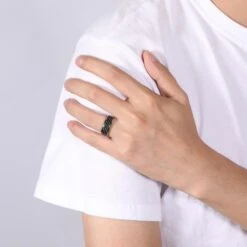 Christian Ring Black Lord's Prayer (Titanium) 7 Christian Ring Black Lord's Prayer (Titanium) -Lord's Guidance unisex titanium lord s prayer ring lord s guidance