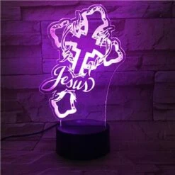 Christian Lamp Jesus Cross 17 Christian Lamp Jesus Cross -Lord's Guidance violet 3d night light table desk lamps christ jesus cross lords guidance