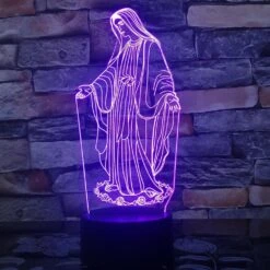 Christian Lamp Mother Mary 14 Christian Lamp Mother Mary -Lord's Guidance violet virgin mary table lamp lords guidance