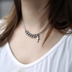 Women's Christian Necklace Choker 6 Women's Christian Necklace Choker -Lord's Guidance women choker chain cross necklace lord s guidance