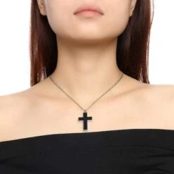 Women's Christian Necklace Black Cross Urn 6 Women's Christian Necklace Black Cross Urn -Lord's Guidance women s black Cross Urn necklace lord s guidance
