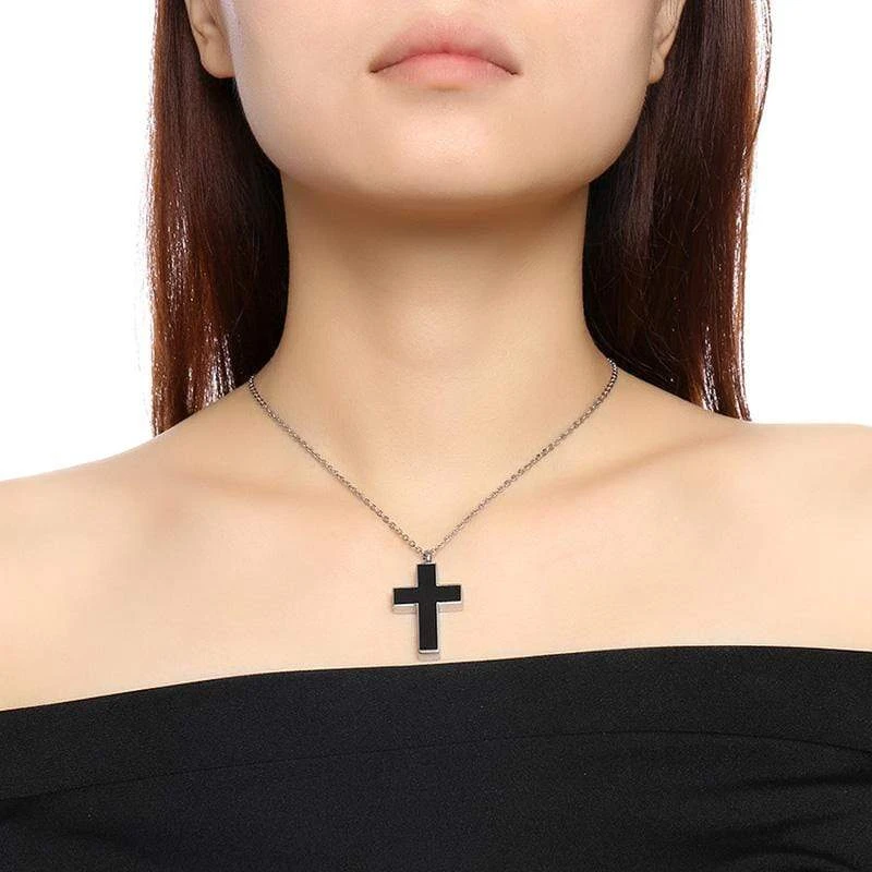 Women's Christian Necklace Black Cross Urn 4 Women's Christian Necklace Black Cross Urn - Image 2
