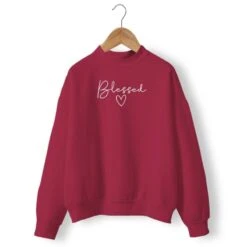 Christian Sweatshirt Blessed Heart 16 Christian Sweatshirt Blessed Heart -Lord's Guidance womens blessed sweatshirt burgundy
