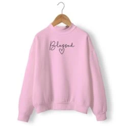 Christian Sweatshirt Blessed Heart 17 Christian Sweatshirt Blessed Heart -Lord's Guidance womens blessed sweatshirt pink