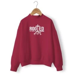 Christian Sweatshirt Rooted 17 Christian Sweatshirt Rooted -Lord's Guidance womens faith sweater burgundy