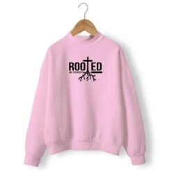 Christian Sweatshirt Rooted 18 Christian Sweatshirt Rooted -Lord's Guidance womens faith sweater pink