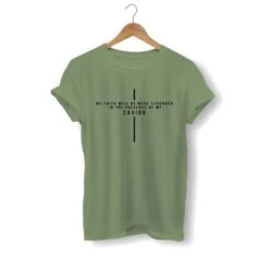 Christian T-Shirt Stronger Faith 21 Christian T-Shirt Stronger Faith -Lord's Guidance womens faith t shirt olive