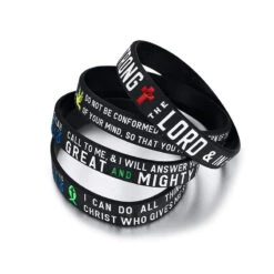 Bible Verse Bracelet Wristbands 4PCS (Silicone) 11 Bible Verse Bracelet Wristbands 4PCS (Silicone) -Lord's Guidance wristbands bible verse lord s guidance
