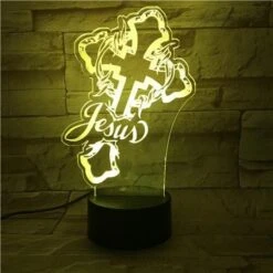 Christian Lamp Jesus Cross 13 Christian Lamp Jesus Cross -Lord's Guidance yellow 3d night light table desk lamps christ jesus cross lords guidance